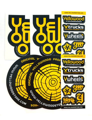 Sticker 6pack - yellowood fingerboard fingerskate