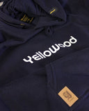 hoodie logo navy - yellowood fingerboard fingerskate